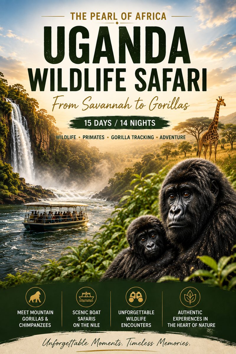 From Savannah to Gorillas — 15 Days / 14 Nights Uganda safari